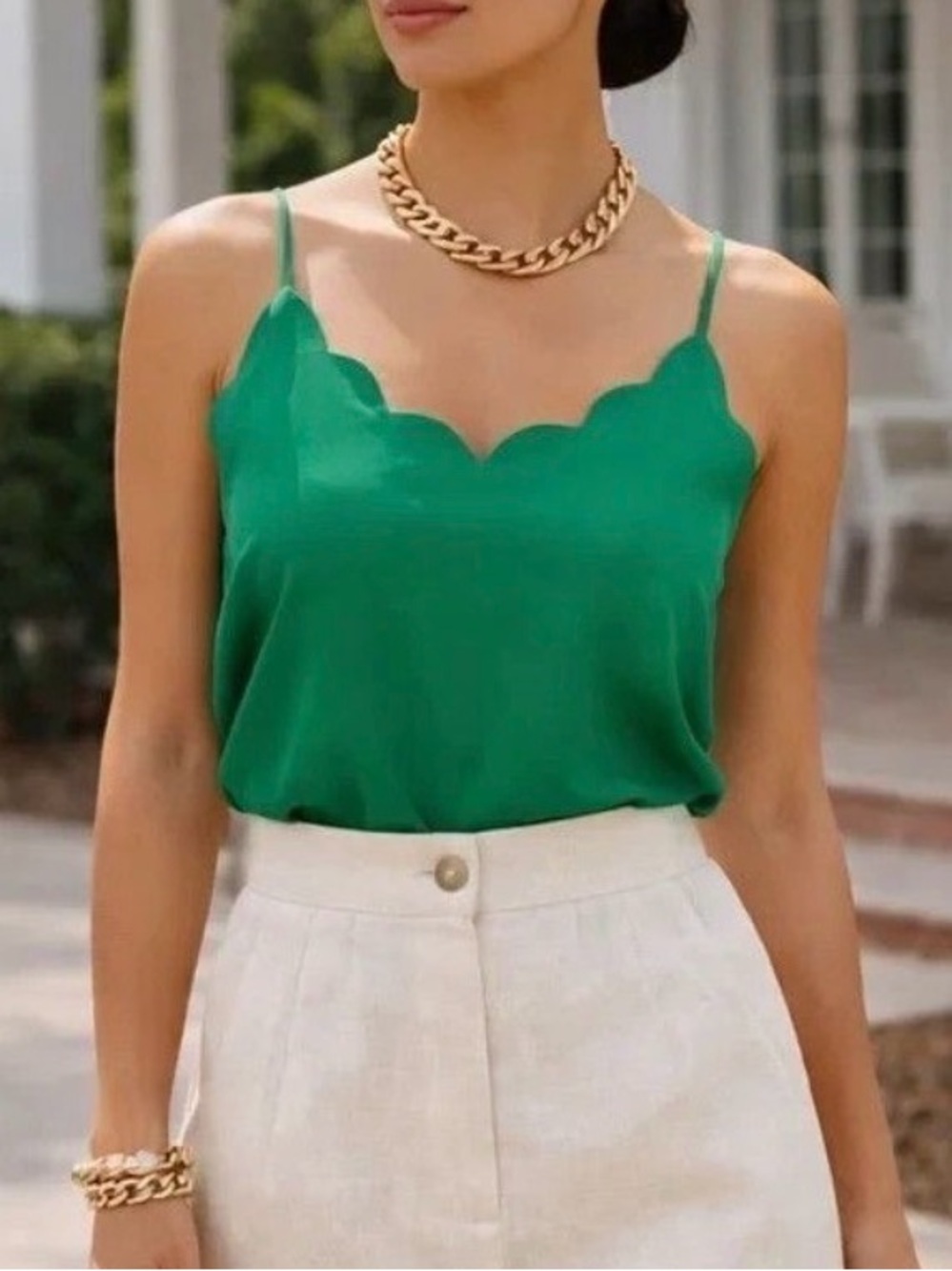 J. Crew Scalloped Racerback Tank Top Blouse